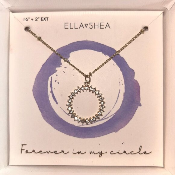 Yellow Gold Plated Crystal Ring Necklace - Picture 2 of 4